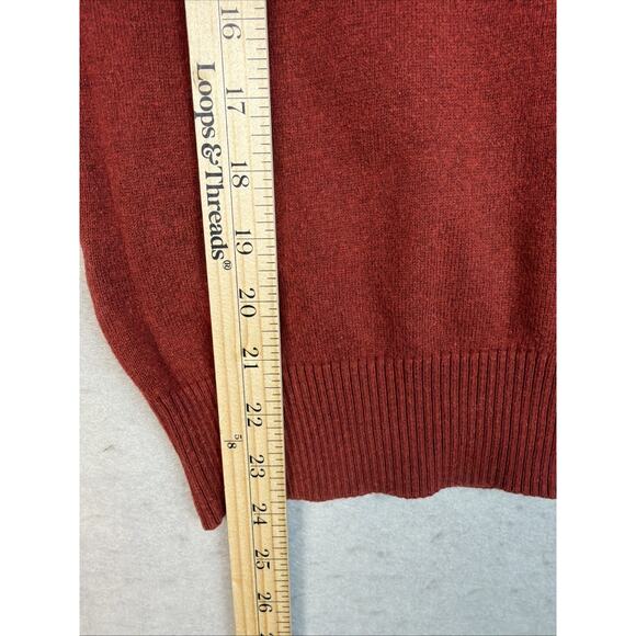 Eddie Bauer Sweater Mens XL Navy Blue Long Sleeve Cotton Cashmere Pullover - Picture 7 of 10